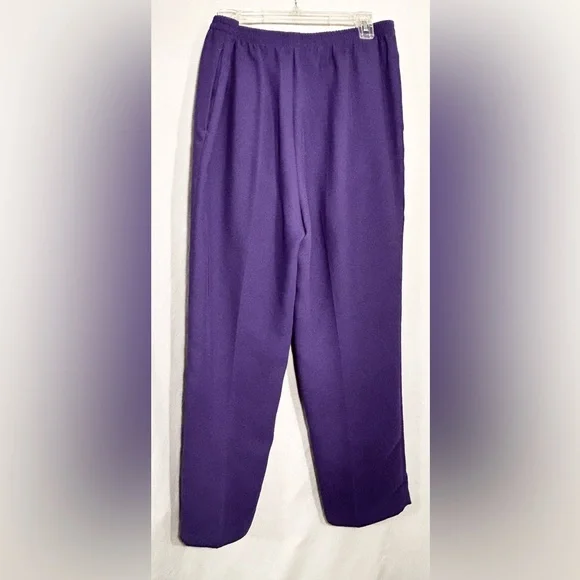 WOMENS LARGE 4 PIECE DRAPER'S & DAMON'S PURPLE BLOUSES & PANTS PANT SET OUTFIT - Picture 13 of 13